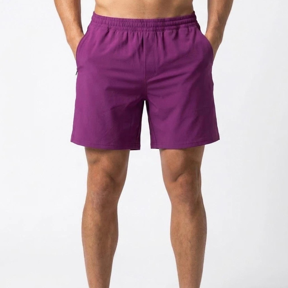 VRST Mens All-In Unlined Shorts XL 7" Inseam Black Cherry Athletic Stretch NEW